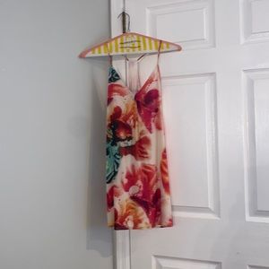 Alice and Olivia floral racer back silk slip dress
